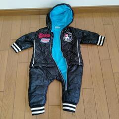 ☆超美品☆ Disney ジャンプスーツ(80〜90)　※防寒 ダウン アウター ベビー服 幼児 ミッキーマウス ディズニー 子供服 カバーオール ロンパース 厚手 冬物 ③の画像