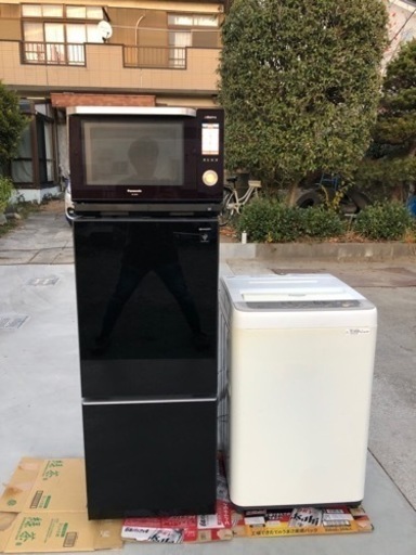 新生活3点セット シャープノンフロン冷凍冷蔵庫 PanasonicスチームオーブンレンジBistro Panasonic洗濯機6.0kg 引取り限定(埼玉県行田市)