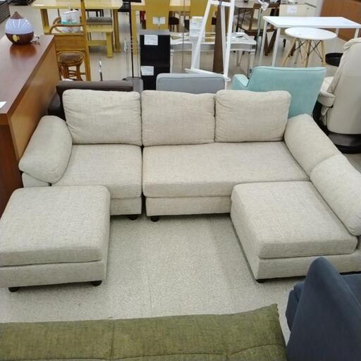 ソファー3人掛け オットマン付き TJ2414 (リユースのサカイ東金) 東金