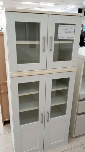 ★ジモティ割あり★  食器棚 ナチュラル H134.5×D38.8×W59.8 クリーニング済み TJ3382
