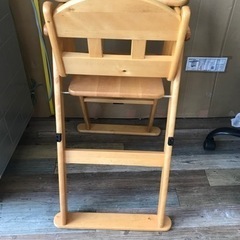 【高さ80.5cm】澤田木工所 テーブル付き リトルウッド ハイチェアの画像