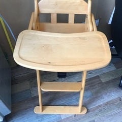 【高さ80.5cm】澤田木工所 テーブル付き リトルウッド ハイチェアの画像