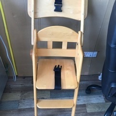 【高さ80.5cm】澤田木工所 テーブル付き リトルウッド ハイチェアの画像