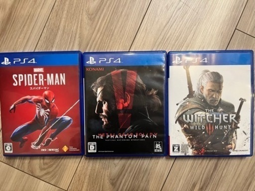 PS4ソフト (スパイダーマン、メタルギアソリッド5、ウィッチャー3 )