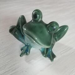 カエルの陶器の置物セット、中古品。の画像