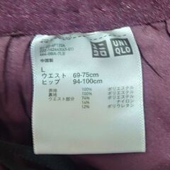 UNIQLO　プリーツスカート　Ｌ　ワインレッドの画像