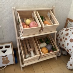 【美品】おままごと おもちゃ収納棚 