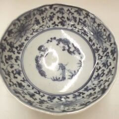 古伊万里 染付 花唐草文　深皿 直径 約14.5cm 5客セット 中古 札幌市厚別区 厚別店の画像