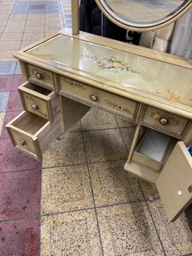 フランスミラー　ドレッサー　椅子付き