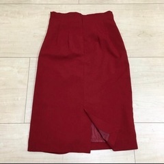 【新品】Swingleスウィングル 赤 ラップスカート タイトスカート スリットの画像