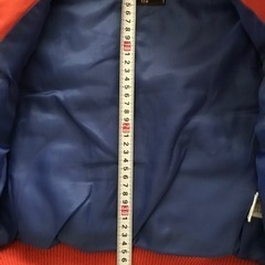 120サイズふわふわベスト　フード付きの画像