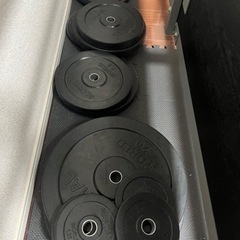 筋トレ ウエイト分離型バーベルスタンド＆ベンチプレス＆重りフルセットの画像