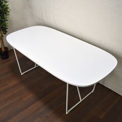 【中野直販へ変更】≪yt1048ジ≫IKEA/イケア ダイニングテーブル 幅185cm 奥行90cm グロスホワイト 4-6人用 OPPEBY(?)+BACKARYD 15540 51118-01の画像