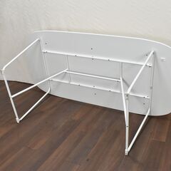 【中野直販へ変更】≪yt1048ジ≫IKEA/イケア ダイニングテーブル 幅185cm 奥行90cm グロスホワイト 4-6人用 OPPEBY(?)+BACKARYD 15540 51118-01の画像
