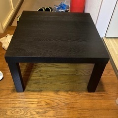 木製 ローテーブル 座卓 正方形 60×60ドウシシャ ダークブラウン
