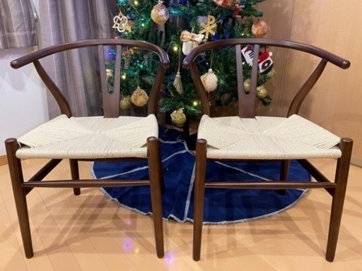 【お取引終了】沢山のお問合せ、ありがとうございました。新品✴︎Ｙチェアーリプロダクト品　訳あり　2脚セット