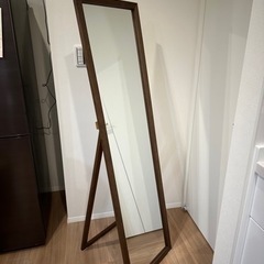 スタンドミラー アルブルワイド(ミドルブラウン)