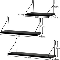 ウォールシェルフ　賃貸OK ブラックの画像