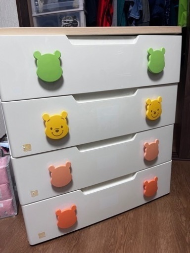 取引予定あり　アイリスオーヤマ　4段チェスト　くまのプーさん