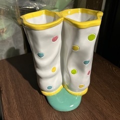 【新品】長靴型の傘立て♪水玉模様柄の画像