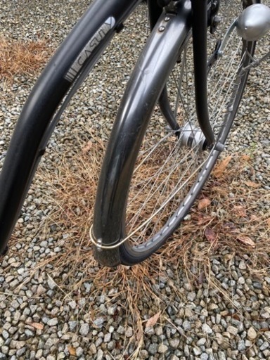ママチャリ　学生自転車　ブラック　黒　casuly 6段変速ギア付き