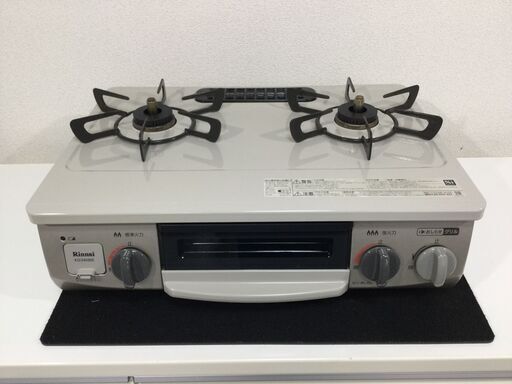 （1/8受渡済）JT7958【RINNAI/リンナイ ガスコンロ LPガス】美品 2020年製 KG34NBER 家電 キッチン レンジ ガステーブル 右側強火