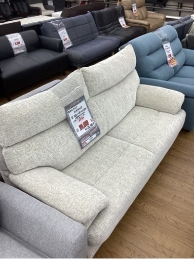 KL-57【新入荷　リサイクル品】東京インテリア　ハイバック　2.5シーターソファ　グレー