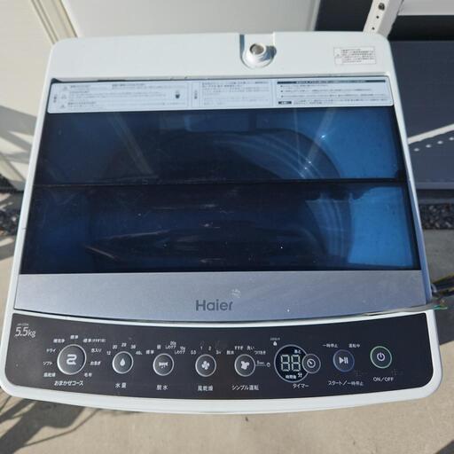 Haier ハイアール Joy Series JW-C55A 全自動 洗濯機 5.5㎏ 2018年 ホワイト × ブルートップ