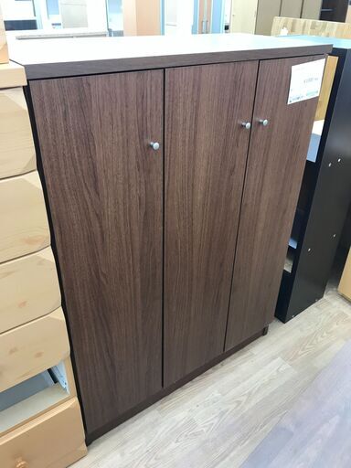 ★ジモティ割あり★  シューズボックス ダークブラウン H121×W90×D40 クリーニング済み KJ3990