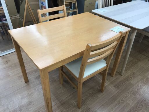 ★ジモティ割あり★  ダイニングセット２人用 ライトブラウン H74×W110×D70 クリーニング済み KJ3991