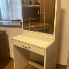 化粧台 ドレッサー 三面鏡ドレッサー　無料 0円