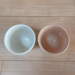 【ホワイト＆ピンク】お皿＆コップ4点セットの画像