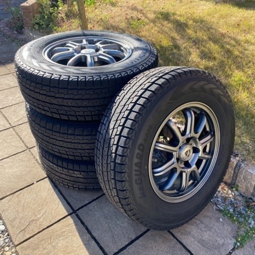 バリ山 美品 ヨコハマ iceGUARD SUV G075 225/70R16 スタッドレスタイヤ アルミホイール 4本 デリカD5 エクストレイル アウトランダー