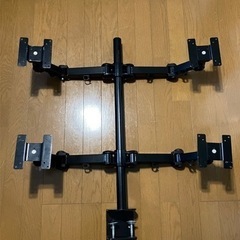 スチール製モニターアーム　4画面用　クランプ式