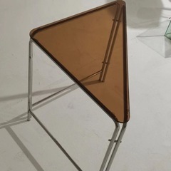 6JOHAN COMPACT CLEAR DESK - クリア コーナー コンパクト デスク シルバーフレーム ひとり暮らし ワンルーム おしゃれ 抜け感 韓国インテリア 省スペース テーブル -の画像