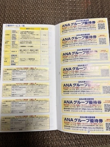ANA 株主優待券(航空運賃半額等) ver2