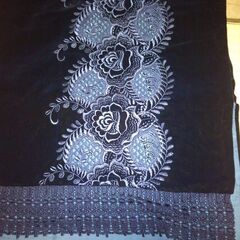 和装　ベルベット調ショール　リメイクにもの画像