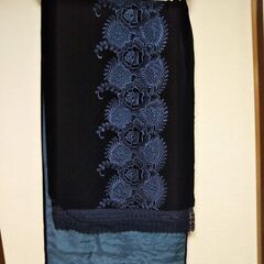 和装　ベルベット調ショール　リメイクにもの画像