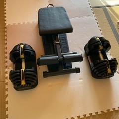 可変式ダンベル　40kg×2個、トレーニングベンチのセットの画像