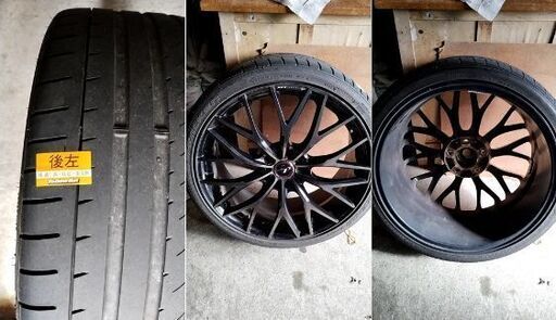 車ホイール 19インチ タイヤ溝ほぼ無し 4本 225/35/R19