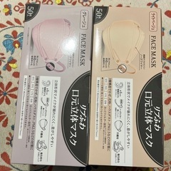 〈未使用〉立体マスク2箱/計100枚の画像