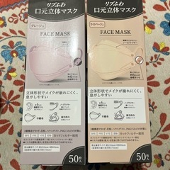 〈未使用〉立体マスク2箱/計100枚