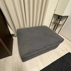 IKEA 3-4人掛け　ソファ　オットマン付き　グレーの画像