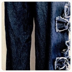 ご購入者様決定꒰Boka nii꒱ハイウエスト サイドリボン デーパードデニム ジーンズの画像