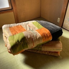 昭和レトロな真綿の敷布団、掛け布団