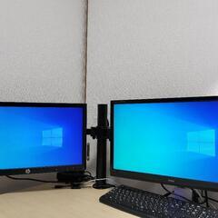 PCモニターアーム2画面＋ディスプレイ2台