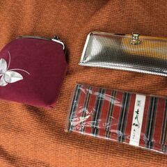 お値下げ百円【未使用品3点】古代紬 織元謹製 カード入/がま口 ...