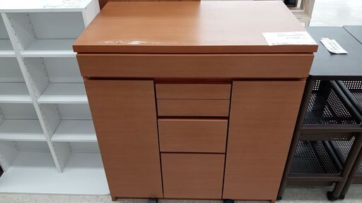 ★ジモティ割あり★  PC台 オレンジ H81.5×D48×W77 クリーニング済み TJ3424
