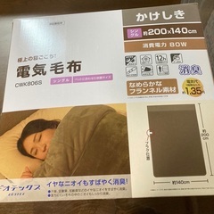ほぼ未使用　電気毛布　かけしき　200cm☓140cm