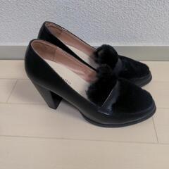 ファー付パンプス(24.5cm)の画像